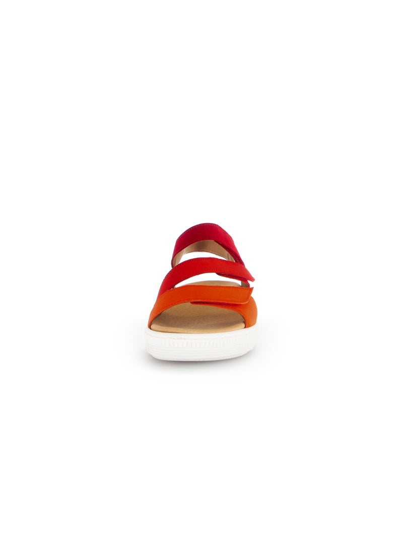Sandales  en cuir velours Rouge - Kiabi