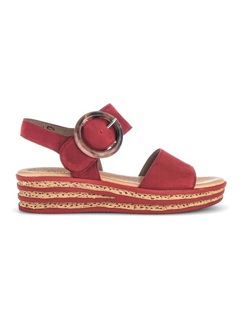 Sandales  en cuir velours - Kiabi