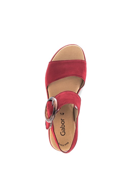 Sandales  en cuir velours - Kiabi