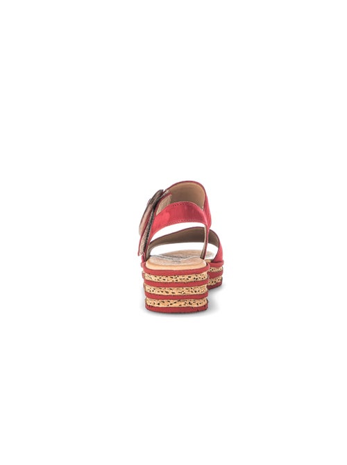 Sandales  en cuir velours - Kiabi