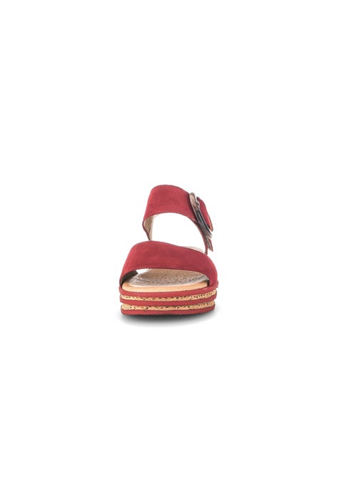 Sandales  en cuir velours - Kiabi