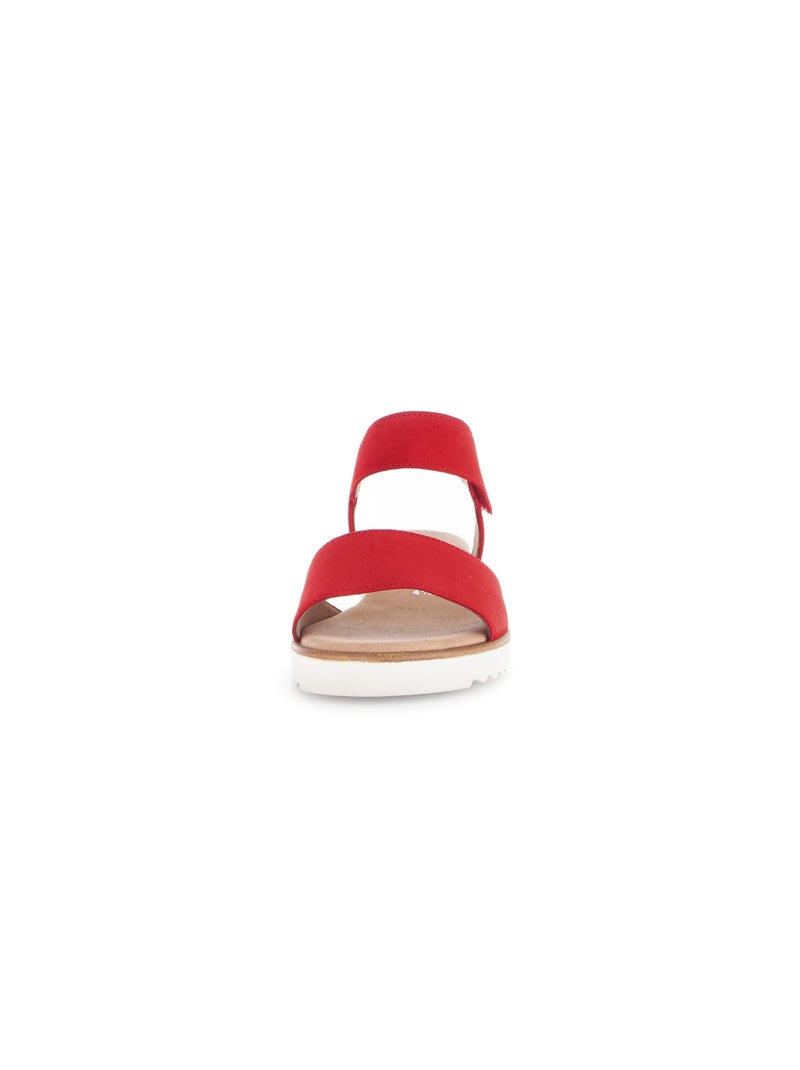 Sandales  en cuir velours Rouge - Kiabi