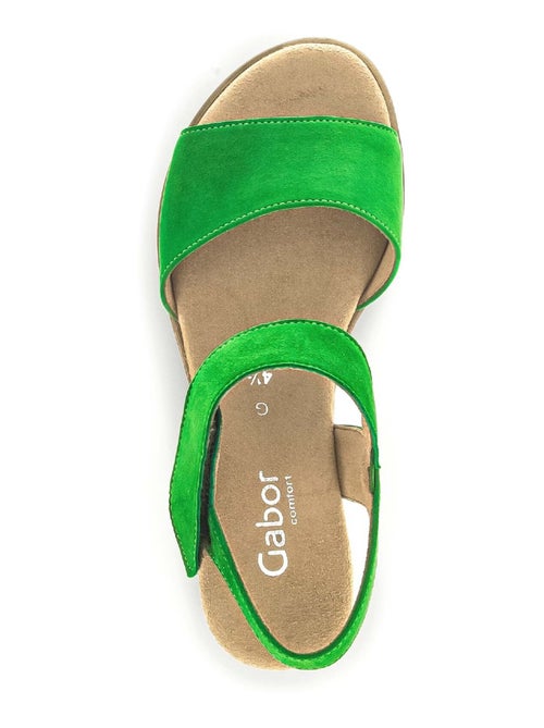 Sandales  en cuir velours - Kiabi