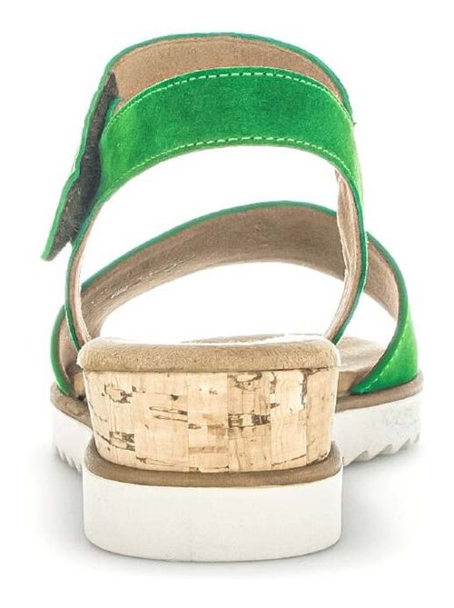 Sandales  en cuir velours - Kiabi
