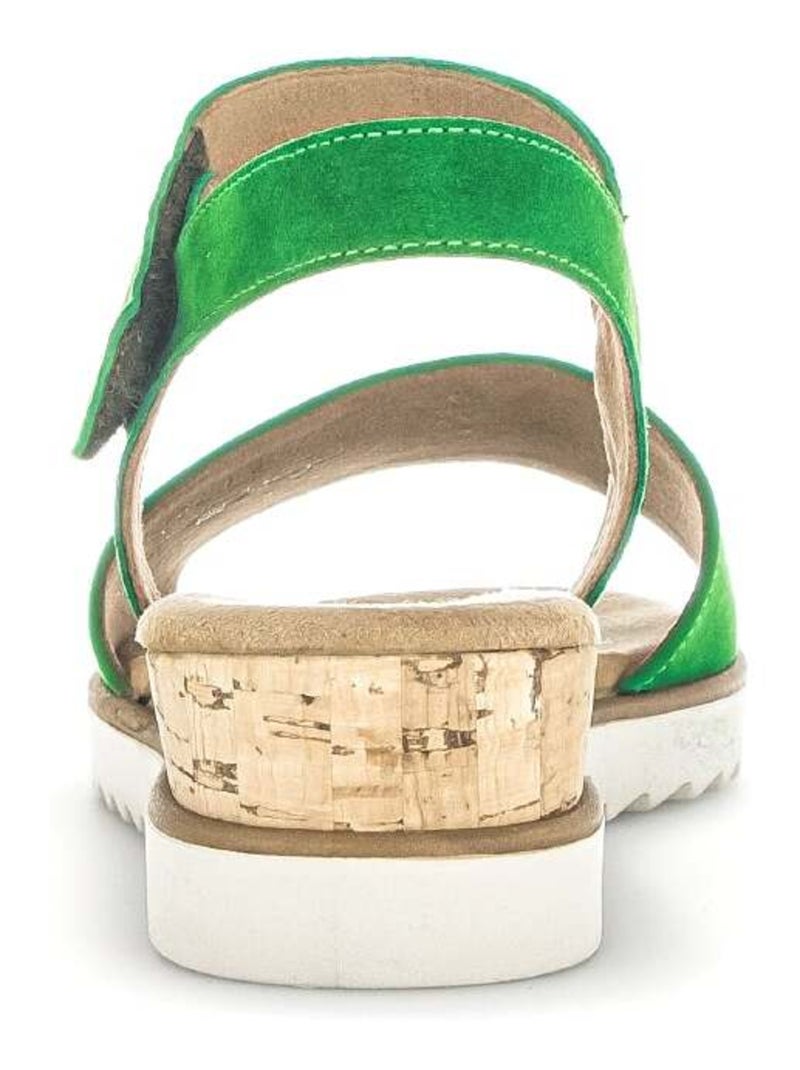 Sandales  en cuir velours Vert - Kiabi