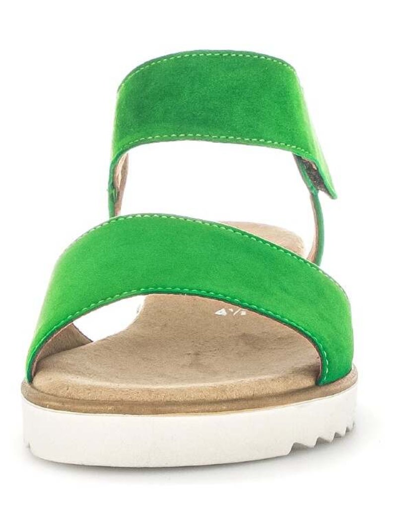 Sandales  en cuir velours Vert - Kiabi