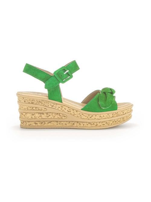 Sandales  en cuir velours - Kiabi