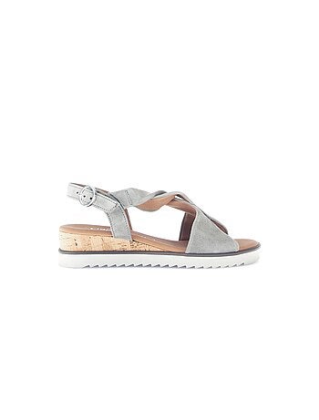 Sandales en cuir velours
