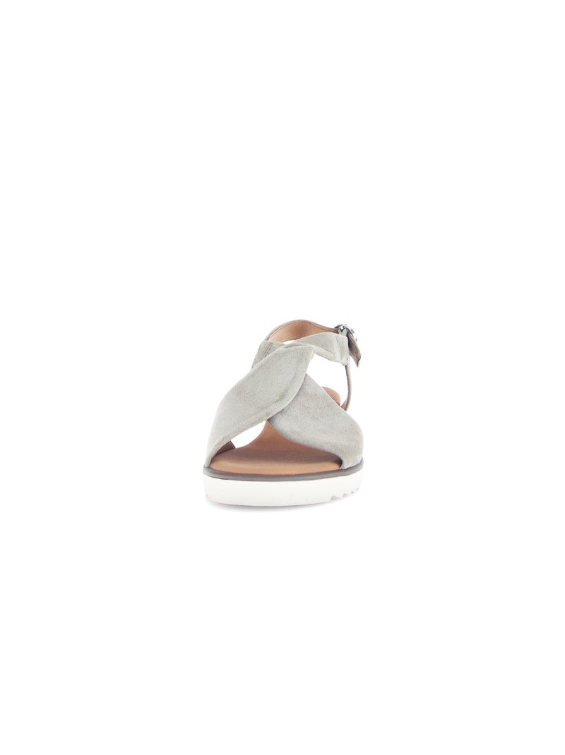 Sandales  en cuir velours Vert - Kiabi