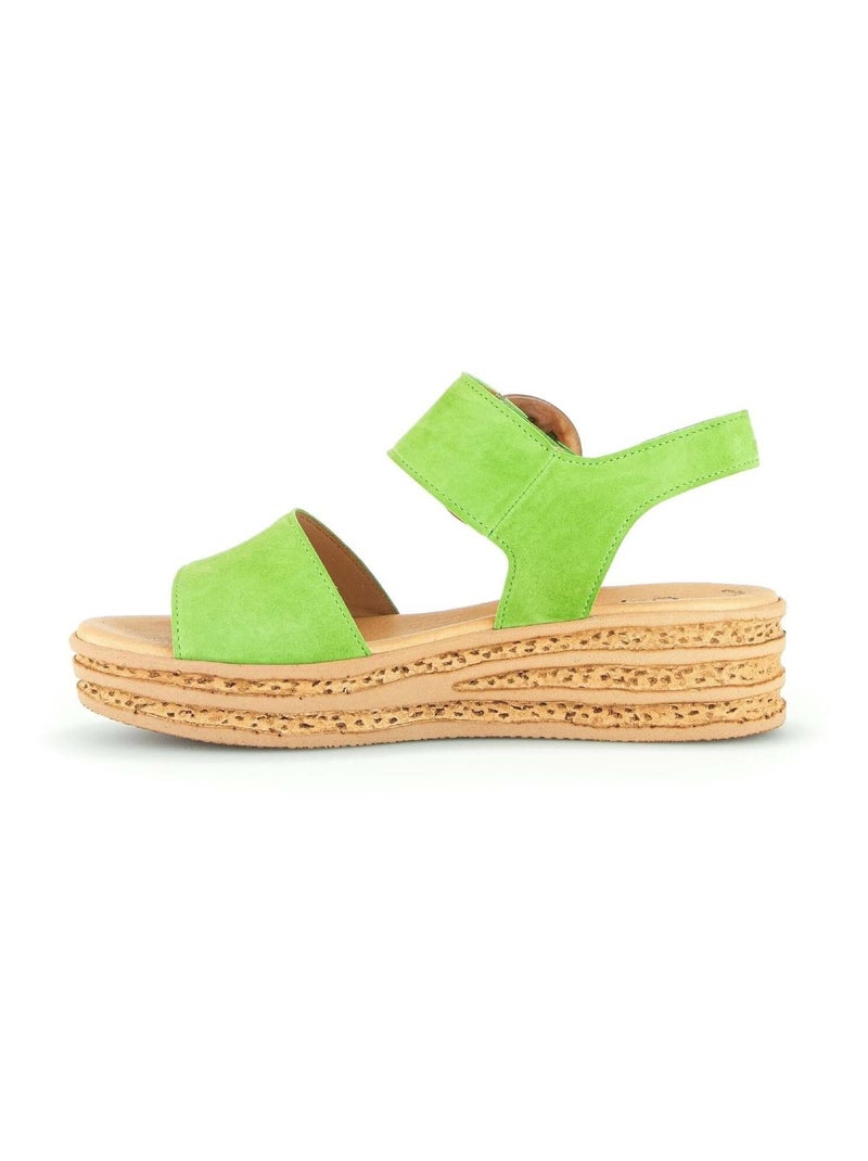 Sandales  en cuir Vert - Kiabi