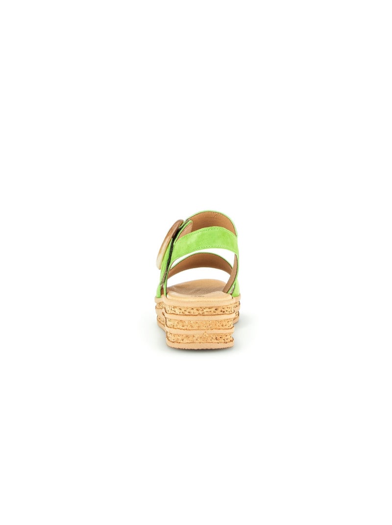 Sandales  en cuir Vert - Kiabi