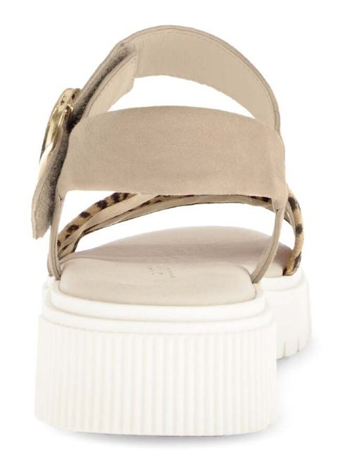 Sandales  en cuirs combinés - Kiabi