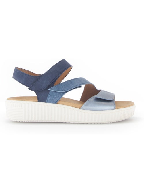 Sandales  en cuirs et textiles combinés - Kiabi