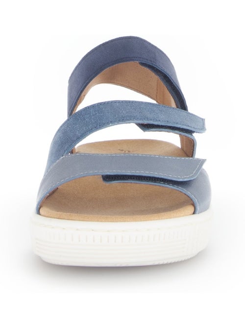 Sandales  en cuirs et textiles combinés - Kiabi
