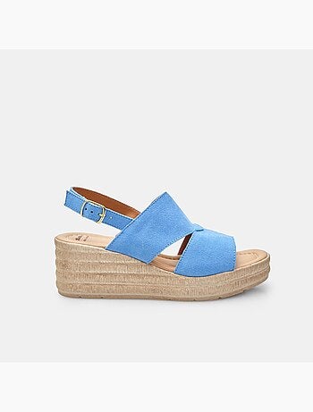 Sandales en daim à talons compensés BATA