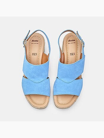 Sandales en daim à talons compensés BATA