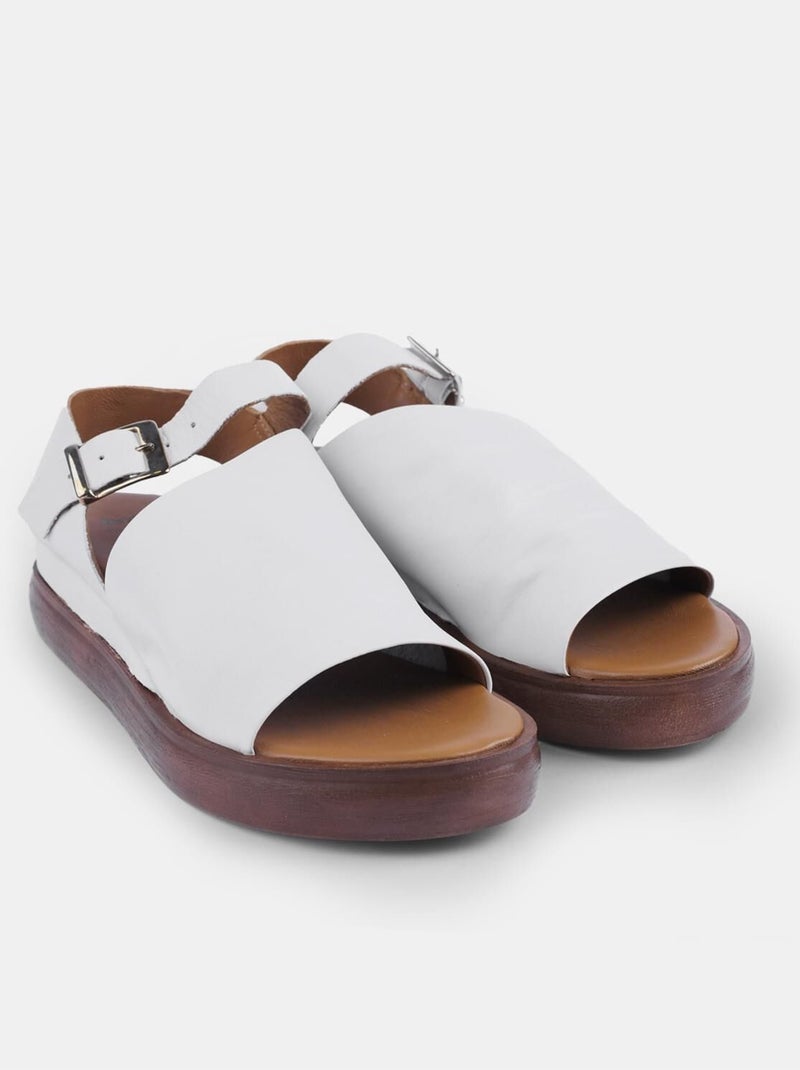 Sandales en daim   avec plateforme BATA Blanc - Kiabi