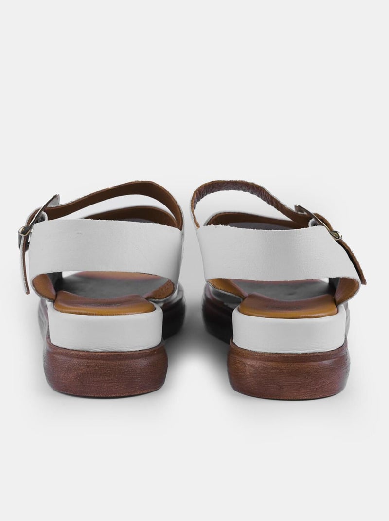 Sandales en daim   avec plateforme BATA Blanc - Kiabi