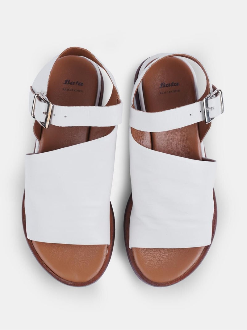 Sandales en daim   avec plateforme BATA Blanc - Kiabi