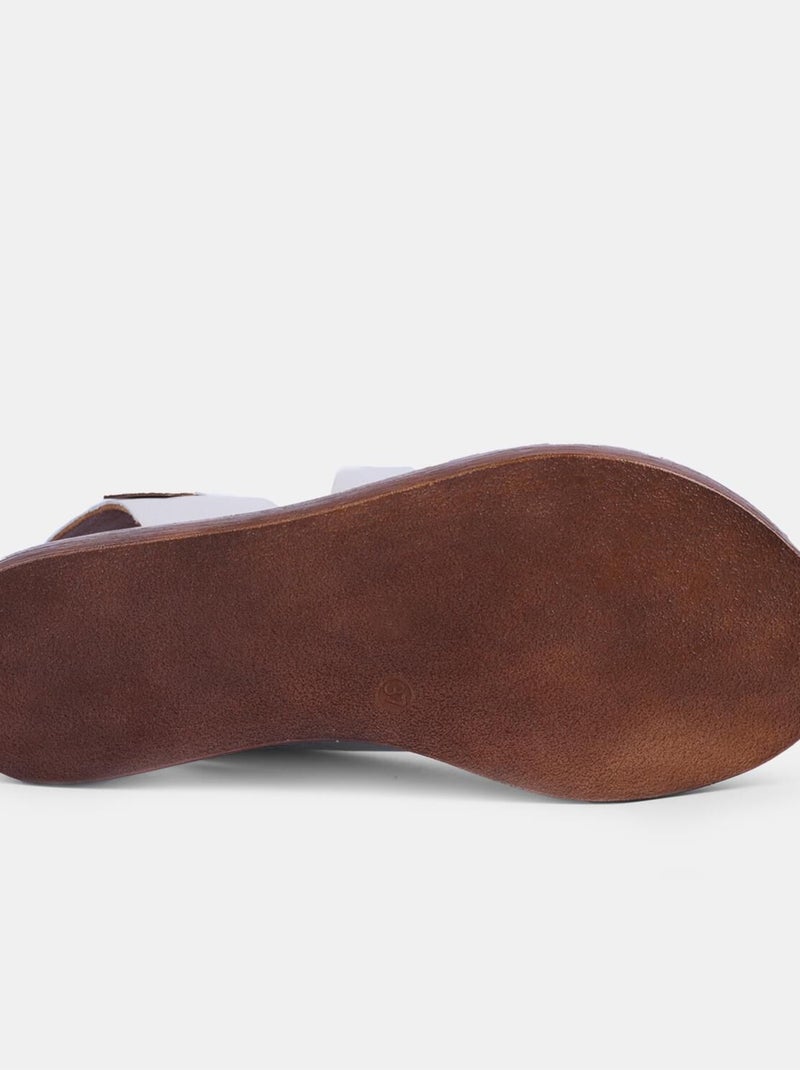 Sandales en daim   avec plateforme BATA Blanc - Kiabi
