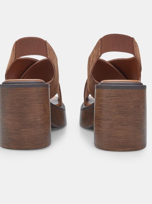 Sandales en daim avec talon BATA - Kiabi