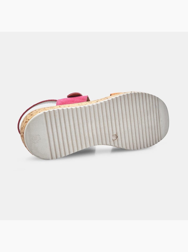 Sandales en daim avec talon compensé BATA Rose - Kiabi