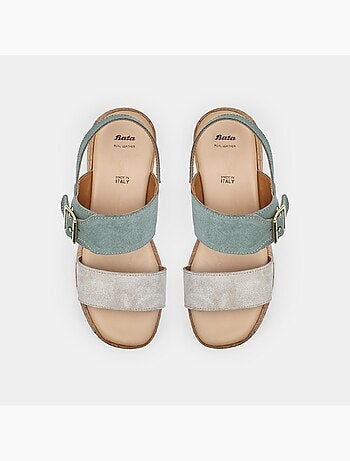 Sandales en daim avec talon compensé BATA