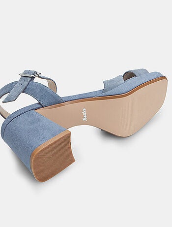 Sandales en daim avec talon de 7 cm et plateforme de 1 cm BATA