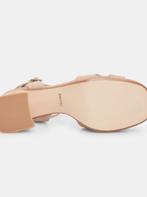 Sandales en daim avec talon de 7 cm et plateforme de 1 cm BATA - Kiabi