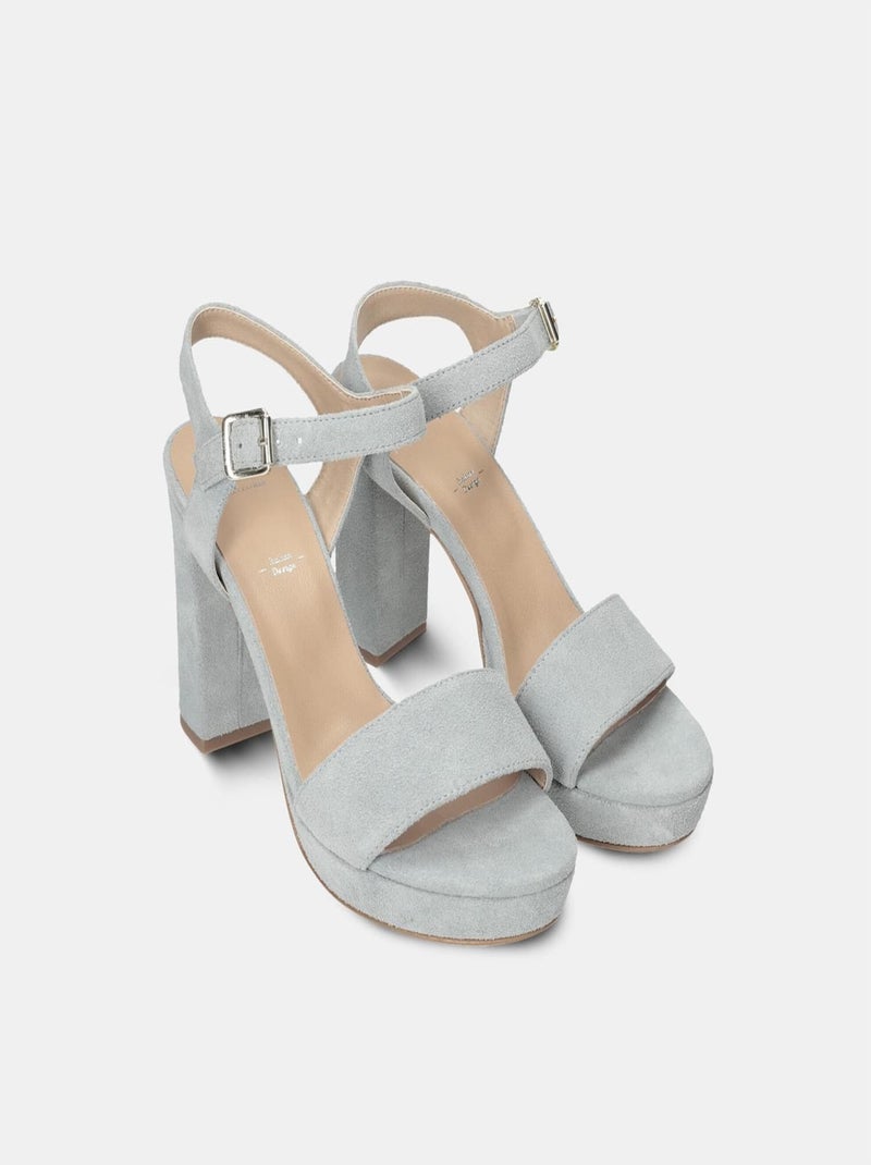 Sandales en daim BATA Bleu - Kiabi