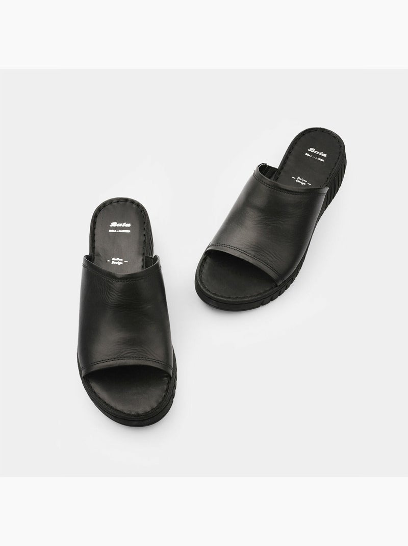 Sandales en daim BATA Noir - Kiabi