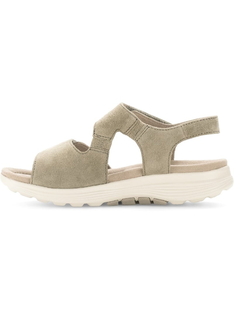 Sandales   en daim Beige/Vert - Kiabi