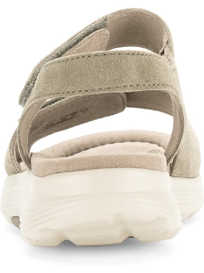 Sandales   en daim Beige/Vert - Kiabi