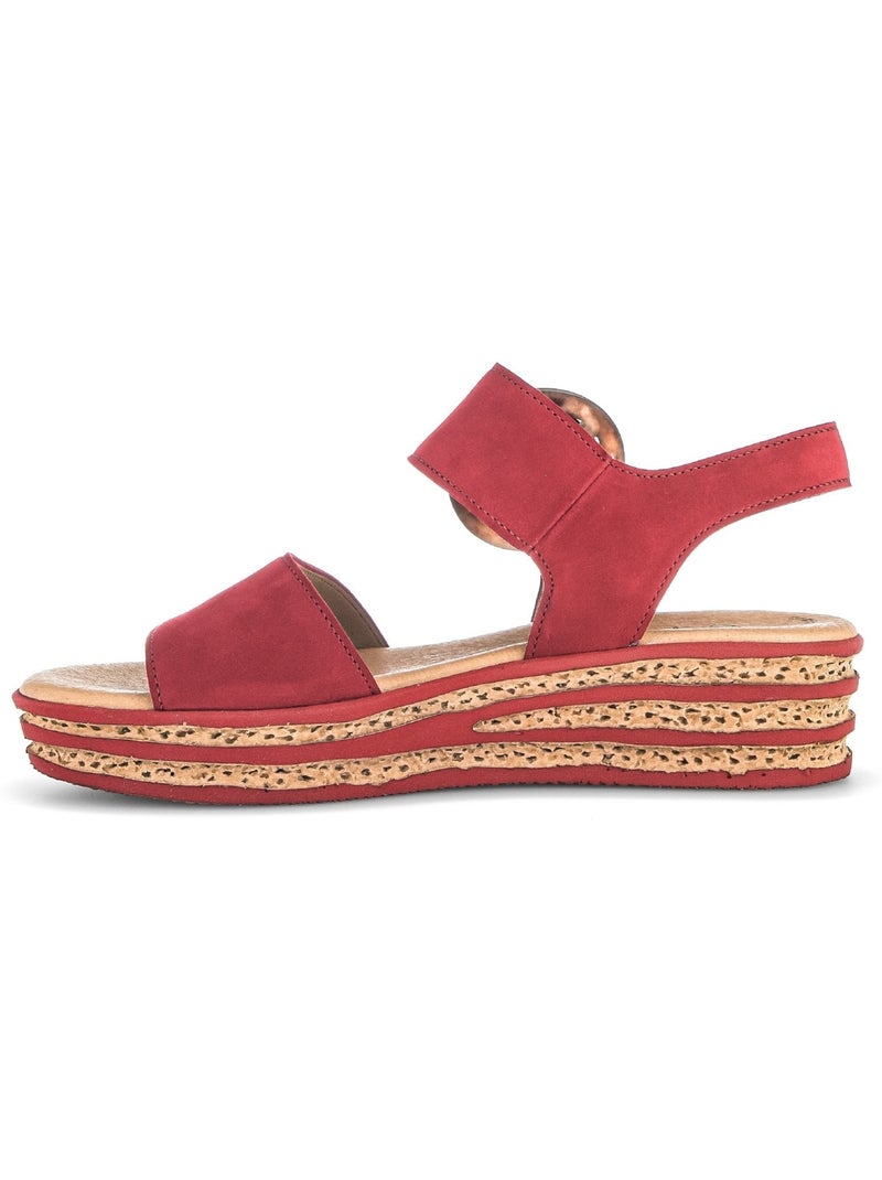 Sandales  en daim Rouge - Kiabi