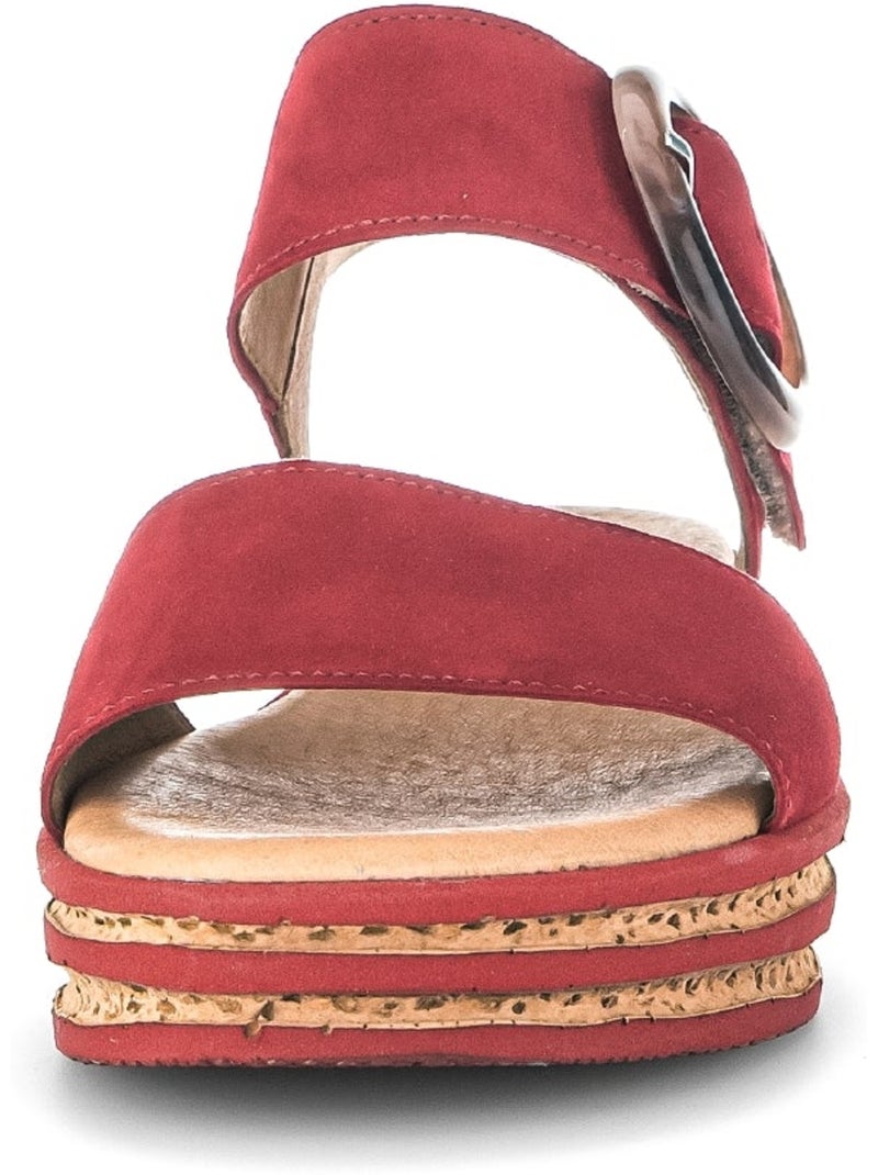 Sandales  en daim Rouge - Kiabi