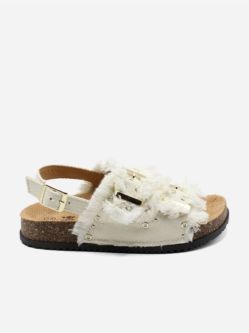 Sandales en jean Beige - Kiabi