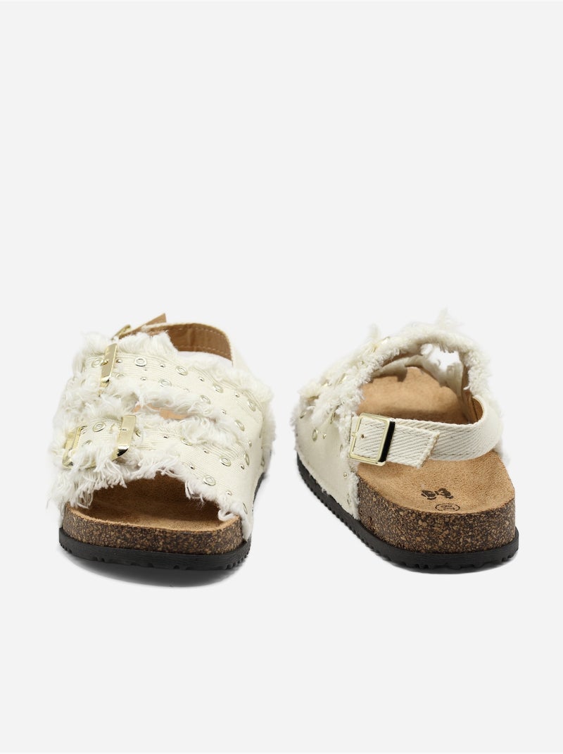 Sandales en jean Beige - Kiabi