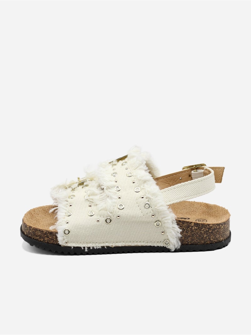 Sandales en jean Beige - Kiabi