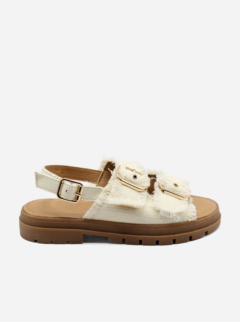 Sandales en jean Beige - Kiabi