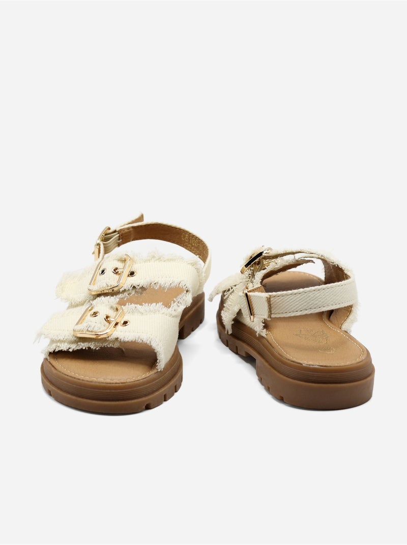 Sandales en jean Beige - Kiabi