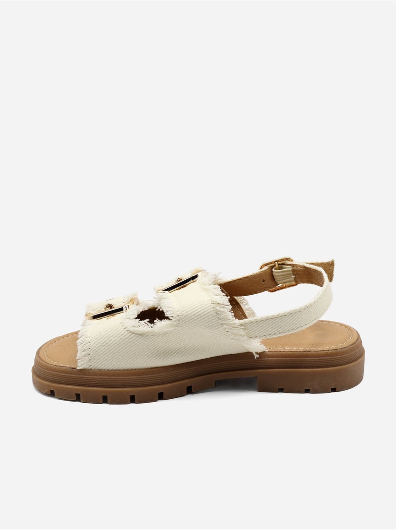 Sandales en jean Beige - Kiabi