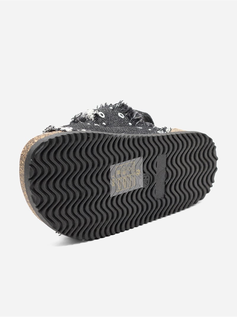 Sandales en jean Noir - Kiabi
