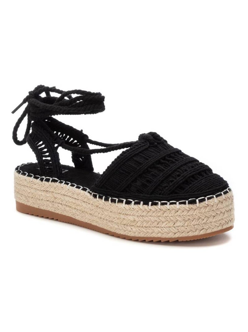 Sandales en jute pour femme Noir - Kiabi
