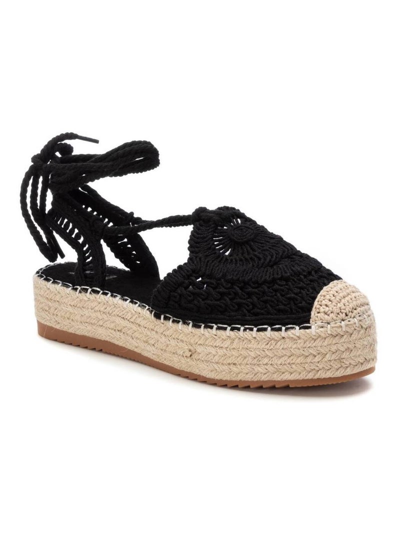 Sandales en jute pour femme Noir - Kiabi