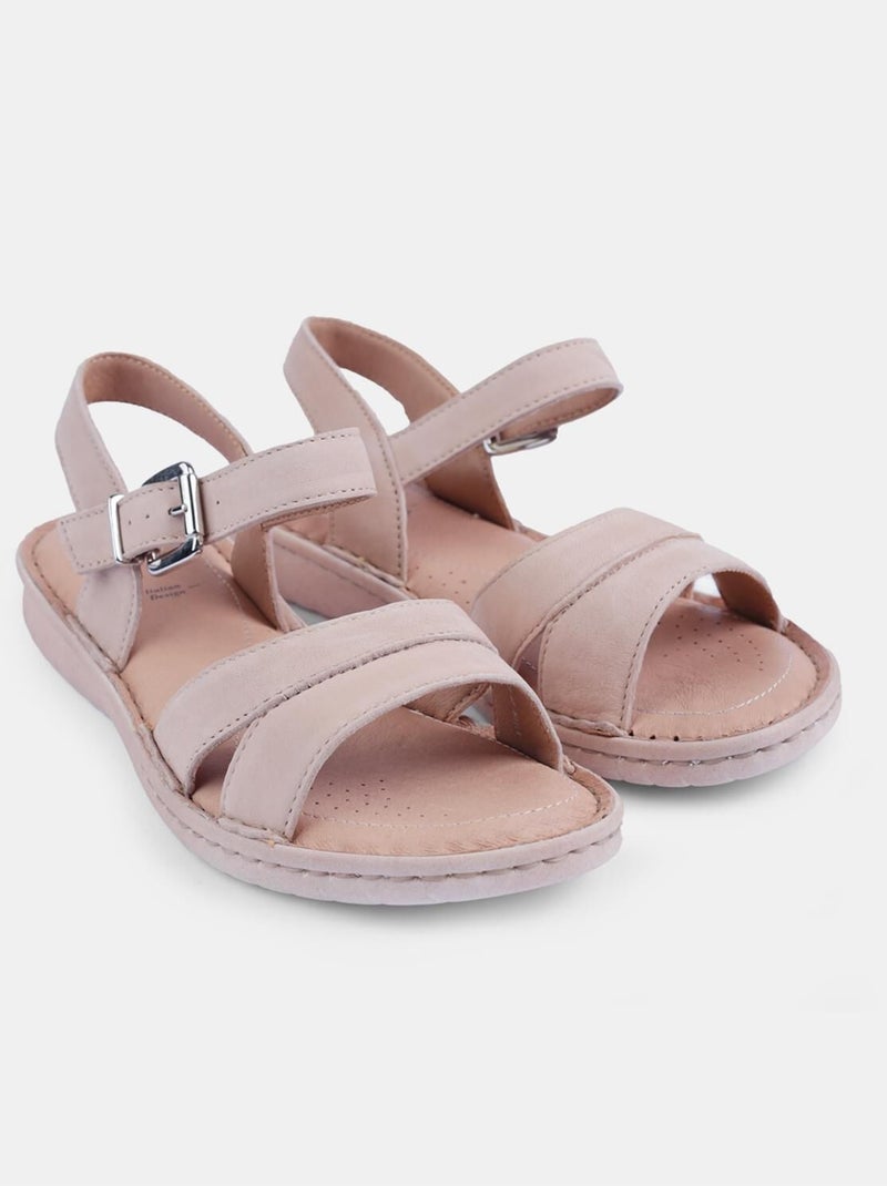 Sandales en nubuck BATA Beige - Kiabi
