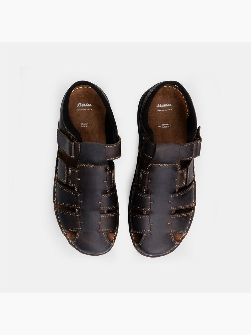 Sandales en nubuck BATA Marron - Kiabi