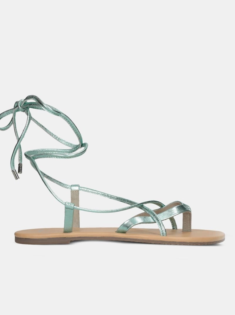 Sandales en nubuck BATA Vert - Kiabi