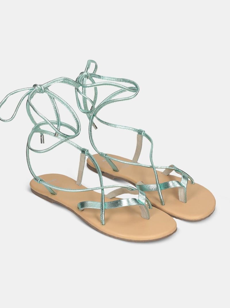 Sandales en nubuck BATA Vert - Kiabi