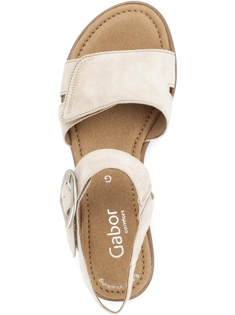 Sandales  en nubuck Beige - Kiabi