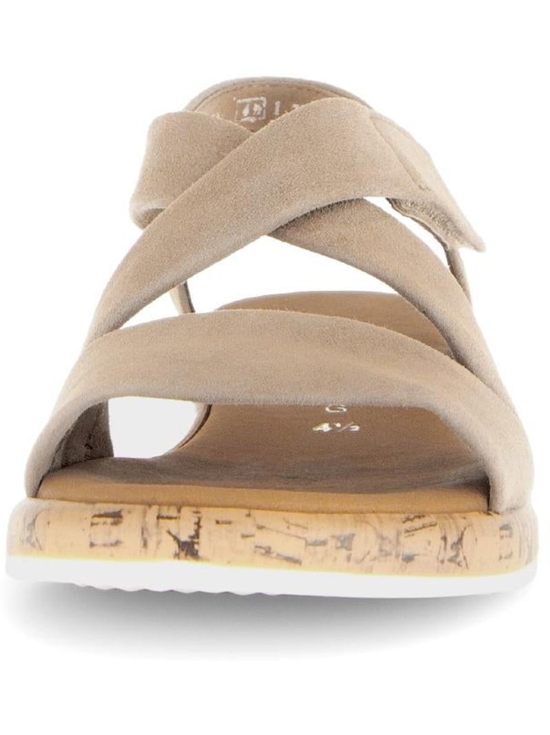 Sandales  en nubuck Beige - Kiabi